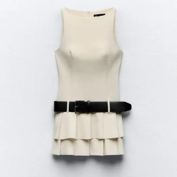 zara box pleat jumpsuit dress  MIXED BOX PLEAT SHORT JUMPSUIT DRESS 3067/311 59.90 $